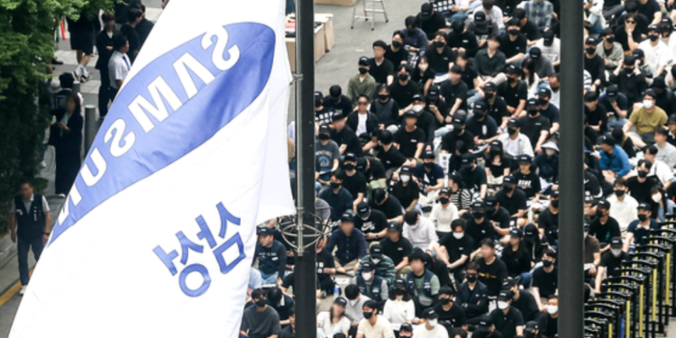 The major union at Samsung goes on strike for the first time in the 55-year existence of the business