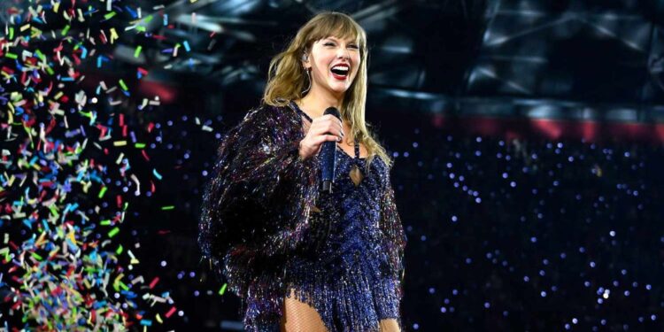 During her Eras Tour, Taylor Swift performs a love mashup for Travis Kelce in Amsterdam