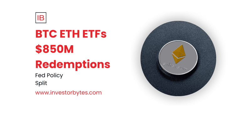 BTC ETH ETFs $850M Redemptions