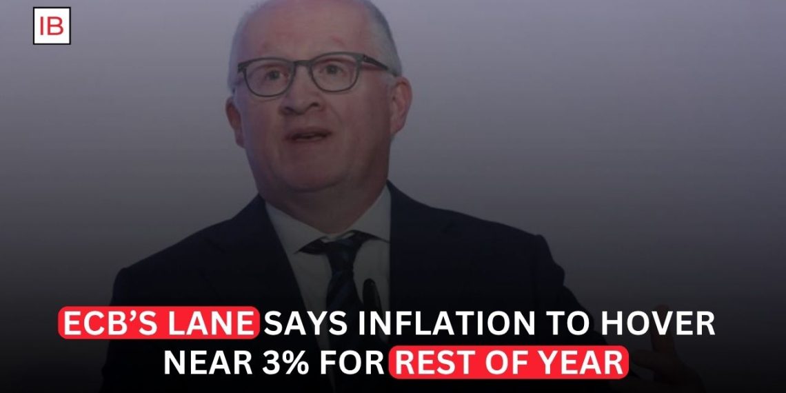 ECB’s Lane Says Euro-Area Inflation Could Hover Around 3% Through the Rest of 2026