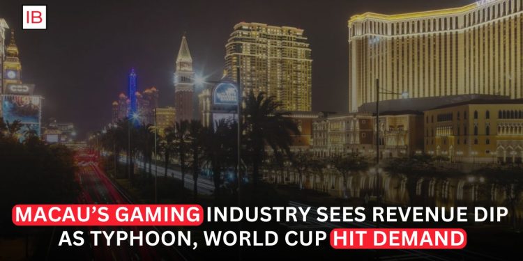 Macau's Casino Revenue Declines Again as Tourism Slows After Typhoon and World Cup