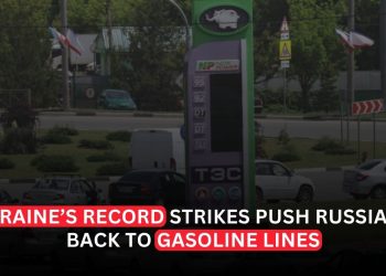 Ukraine’s Record Strikes Push Russians Back to Gasoline Lines