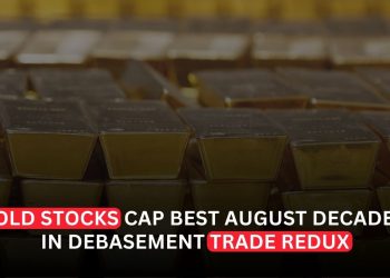 Gold Stocks Cap Best August in Decades as Debasement Trade Returns