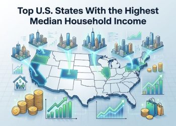 Top U.S. states by median household income in 2026