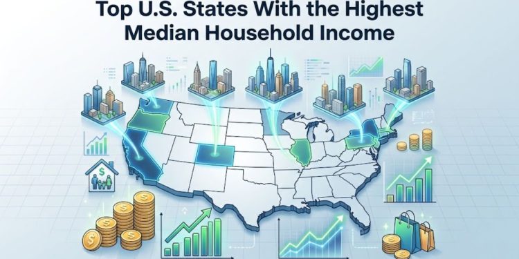 Top U.S. states by median household income in 2026