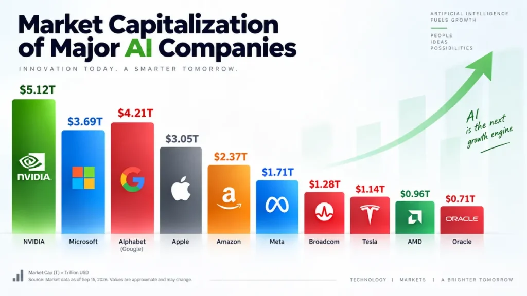 AI companies ranked by market capitalization in 2026