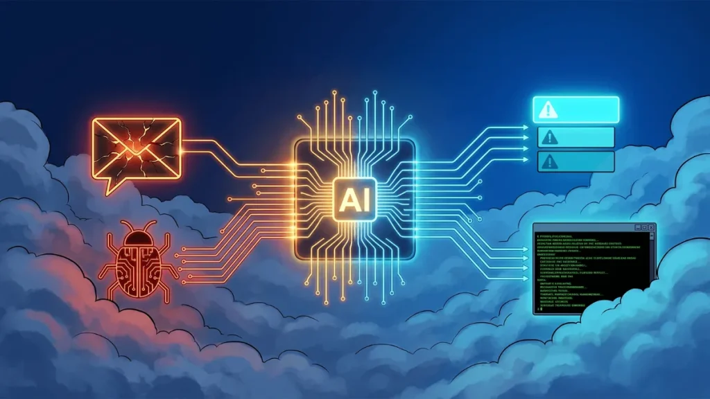 AI and cloud infrastructure protected by cybersecurity technology