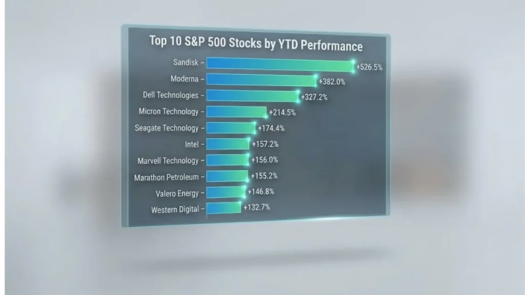 Top 10 best-performing S&P 500 stocks by year-to-date return