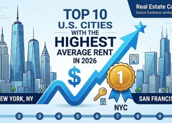 New York City apartment buildings representing high U.S. rental prices